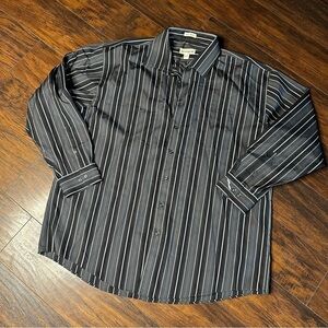 Pronto Uomo Striped Cotton Long Sleeve Button Down Shirt